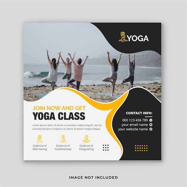 Yoga social media post vorlage premium-vektor