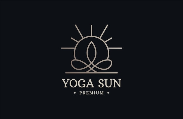 Vektor yoga-sonne-logo-vorlage, vektorgrafik-design