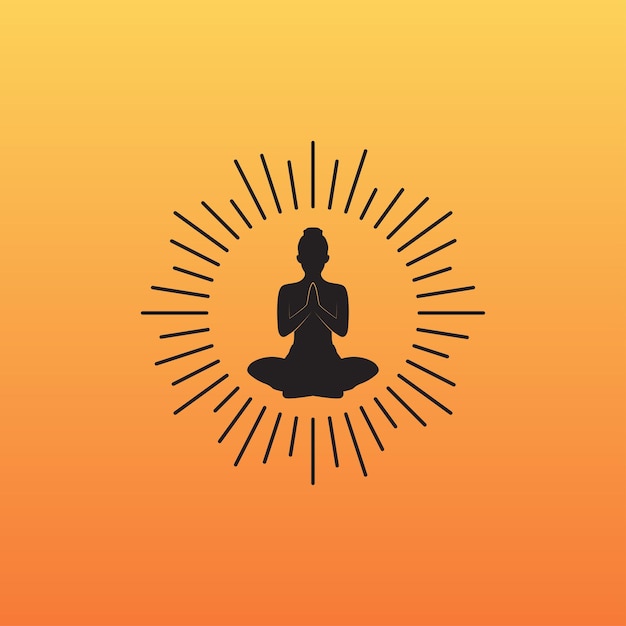 Yoga-Sonnenuntergang-Symbol-Logo-Design-Element