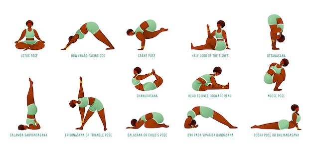 Yoga stellt flache Illustrationen dar