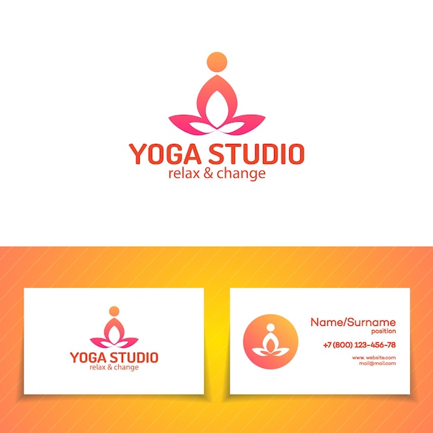 Yoga-studio-logo-set, bestehend aus einer figur-training-mann für den einsatz in yoga-schulen, zentren, meditationsklassen. gesundheitspflege, sport, fitness logo-design-elemente. vektor-illustration