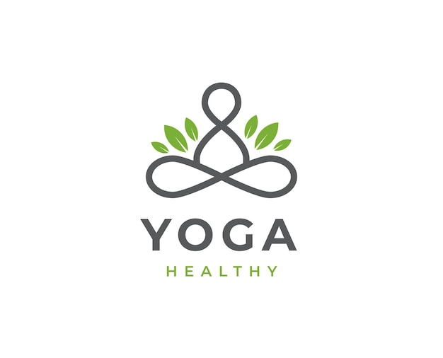 Yoga-Studio-Wellness-Logo mit klaren und eleganten Linien Stil-Design-Vektor-Illustration