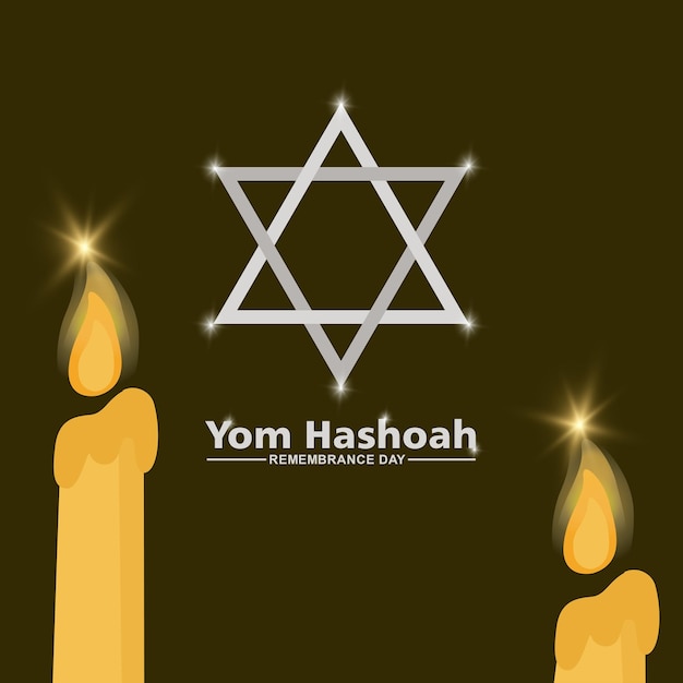 Yom hashoah gedenktag moderne vektorhintergrundillustration