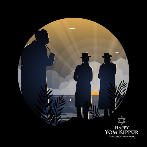 Yom kippur grußillustration