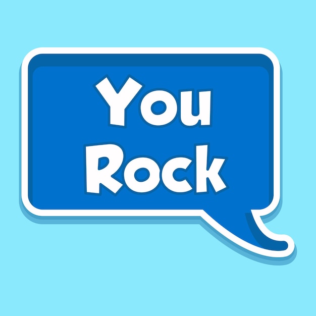 Vektor you rock messages sticker design buchstaben aufkleber typografische nachricht chat abzeichen