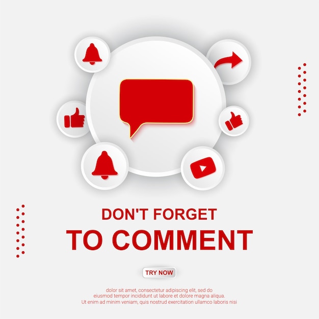 Youtube Kommentar Button Illustration