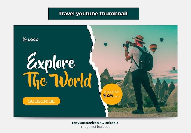 YouTube-Miniaturbild-Design und Web-Banner für Reisebüros und Tourismusmarketing-Videominiaturbild