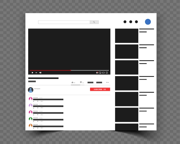 Youtube-player-website-mock-up, mobile und computer-vorlage.