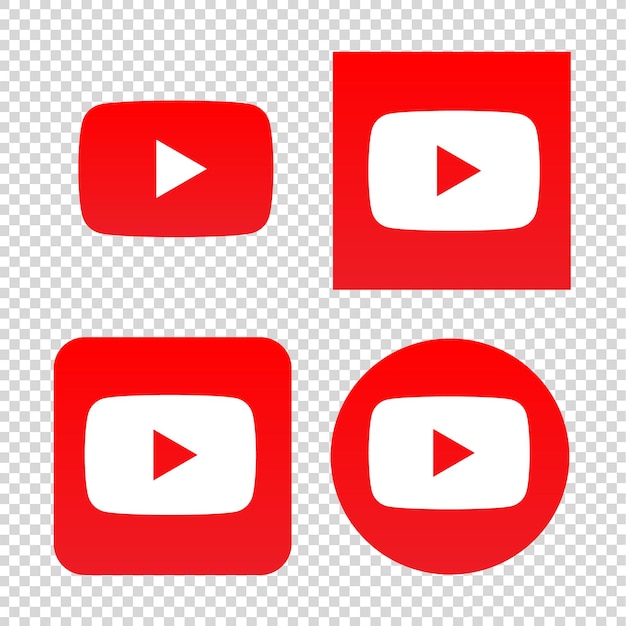 Youtube-symbol original-logo-set-design