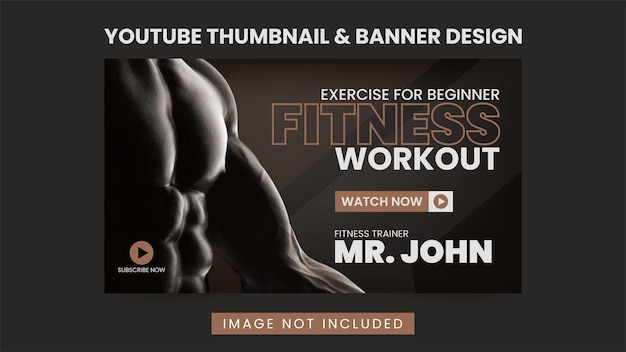 YouTube Thumbnail und Banner-Design-Vorlage für Fitness-Studio