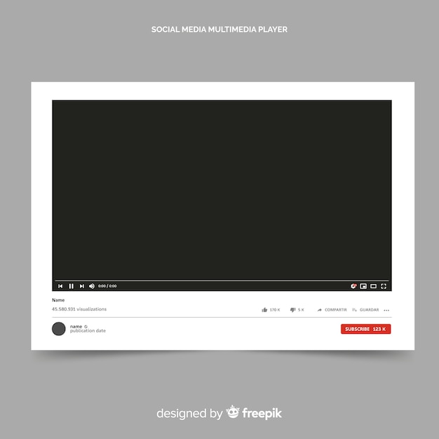 Youtube video player vorlage vektorisiert