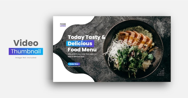 Youtube-video-thumbnail oder web-banner für restaurant premium-vektor