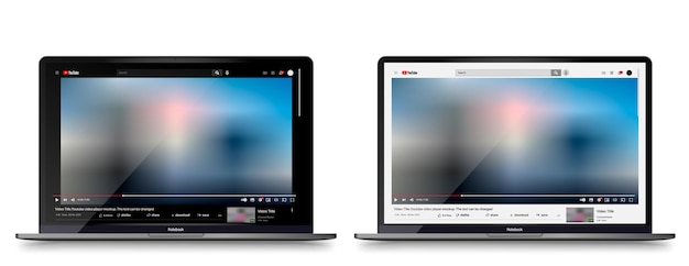 Vektor youtube-videoplayer-layout mockup für videoinhalte