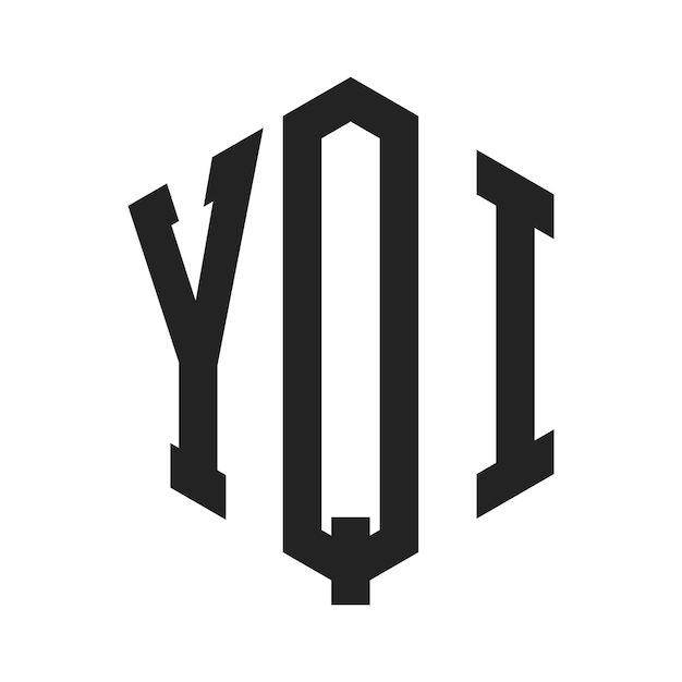 YQI Logo Design Anfangsbuchstaben YQI Monogramm Logo mit Sechseckform