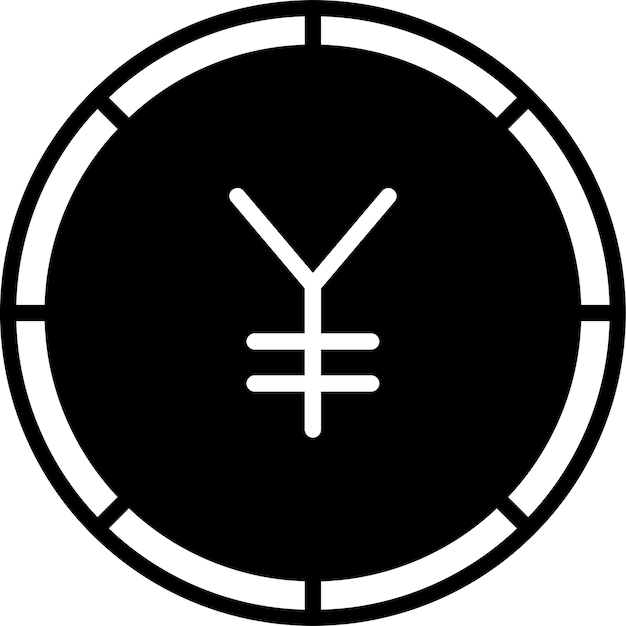 Vektor yuan-glyph und linienvektor-illustration