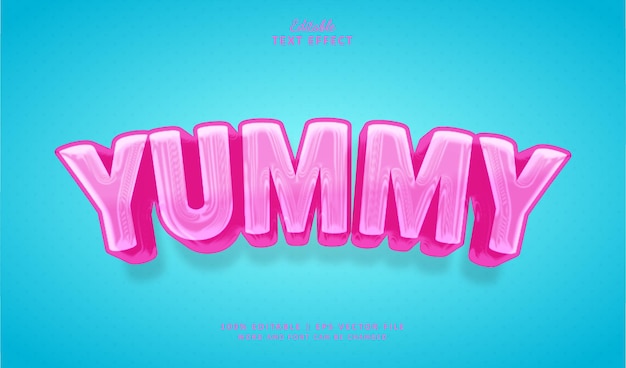 Yummy text-effekt-stil bearbeitbarer text-effekt-stil kunststofffolie