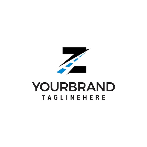 Z-buchstaben-road-way-logo-kreativdesign-vorlage