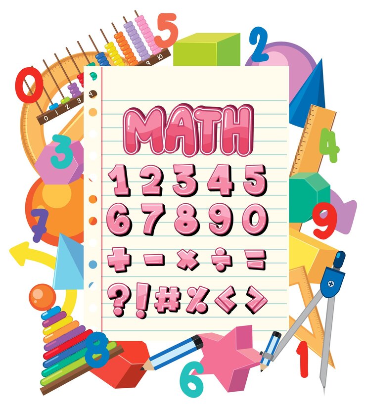 Vektor zahl und mathematische gleichung auf briefpapier-symbol