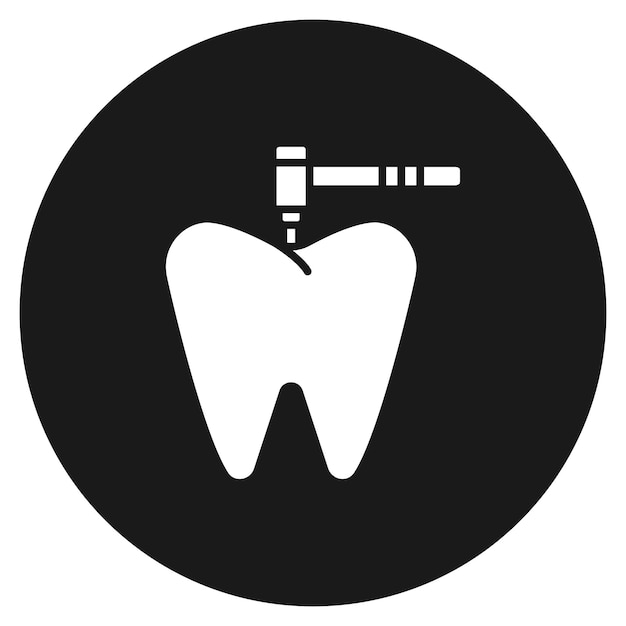 Zahnbohr-Vektor-Symbol kann für das Icon-Set für Zahnpflege verwendet werden