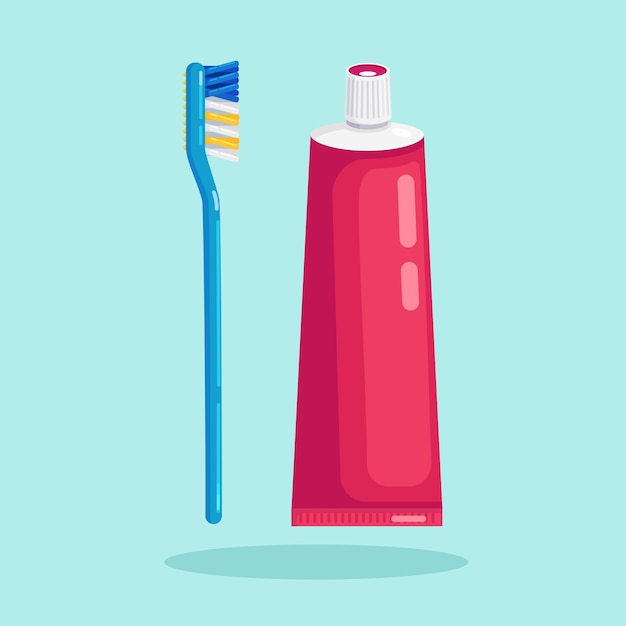 Zahnbürste und zahnpasta zum zähneputzen. zahnpflege