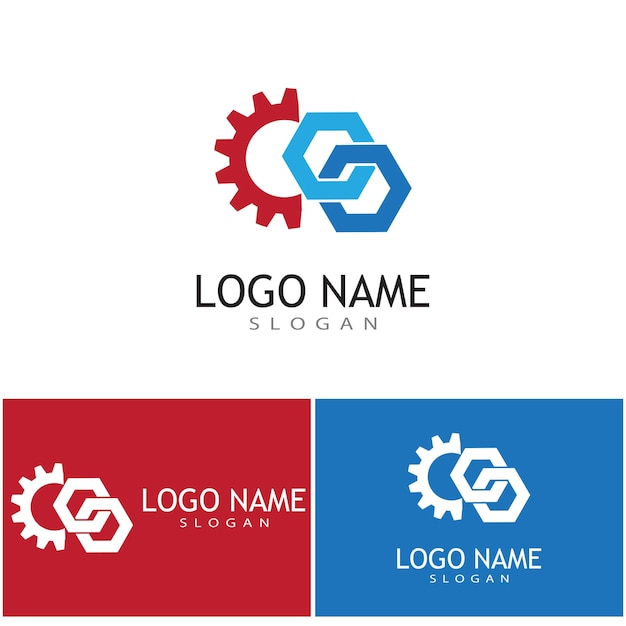 Zahnrad logo vorlage vektor icon illustration design