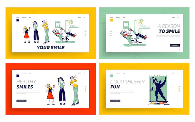 Zahnschmerzen landing page template set.