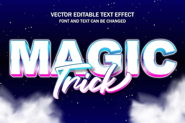 Zaubertrick bunte typografie 3d bearbeitbarer texteffekt stil schriftzug vorlage design hintergrund