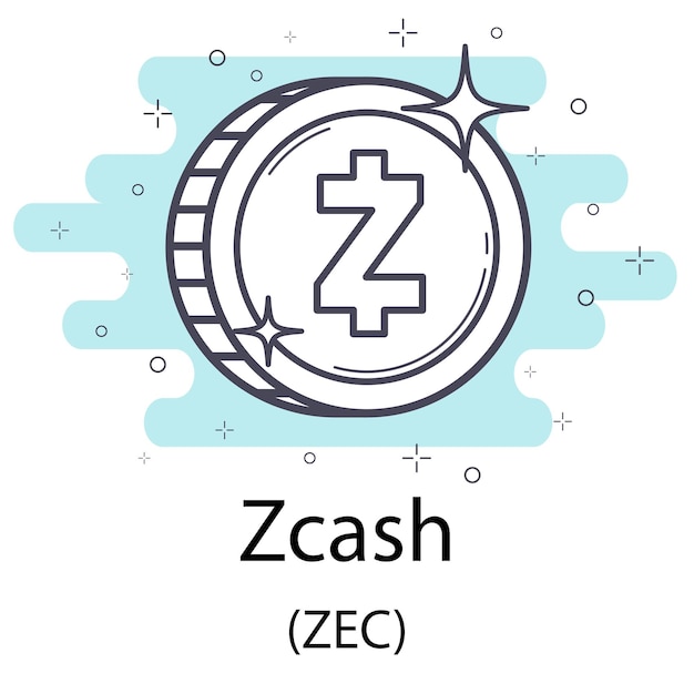 Vektor zcash umrissmünze