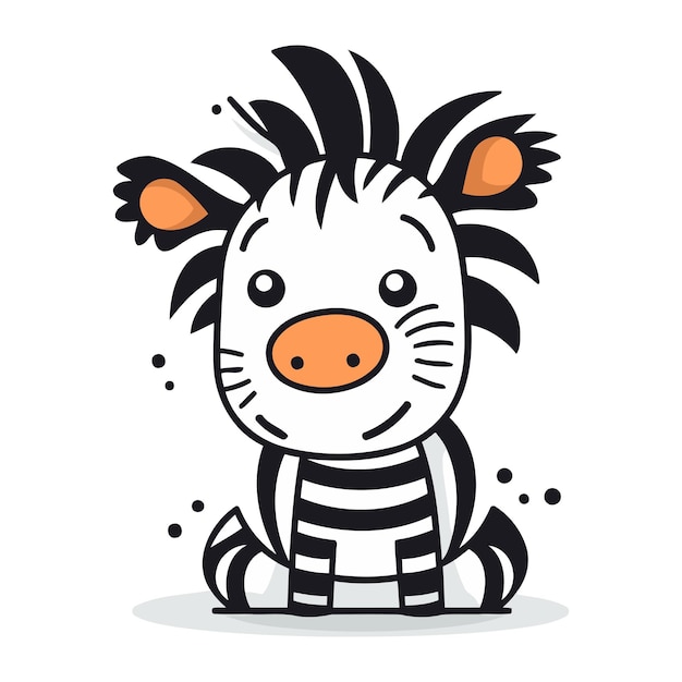Zebra-cartoon-symbol tier süße zeichentrickfigur vektor-illustration