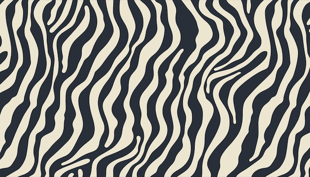 Zebra-Muster nahtlos nahtlos Vektor organische Flüssigkeitslinien dunkelweiß