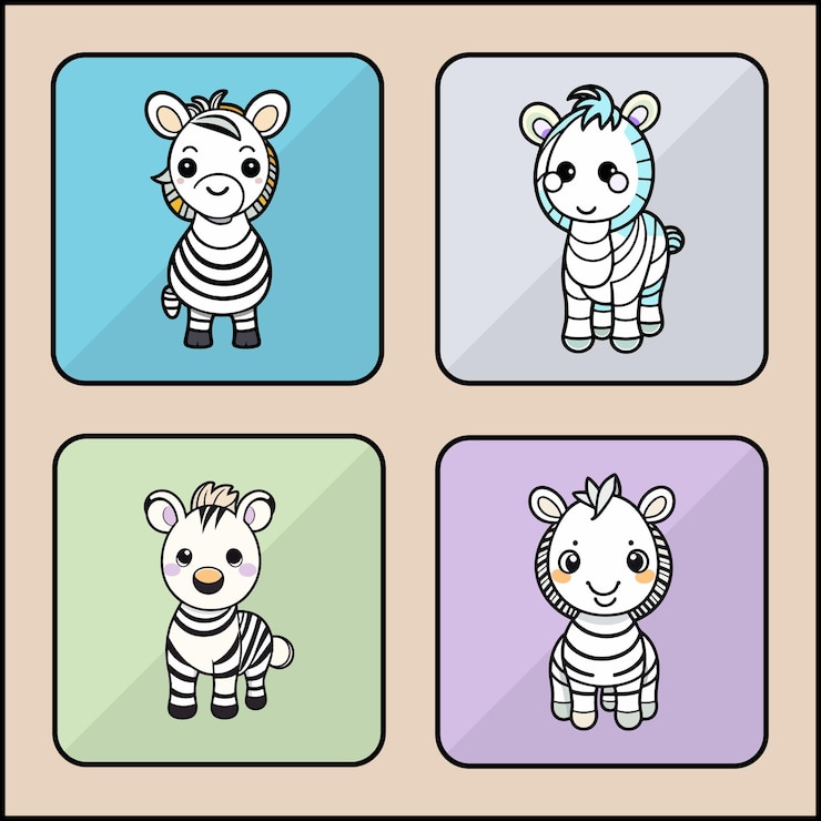 Vektor zebra-vektor-ikonensatz