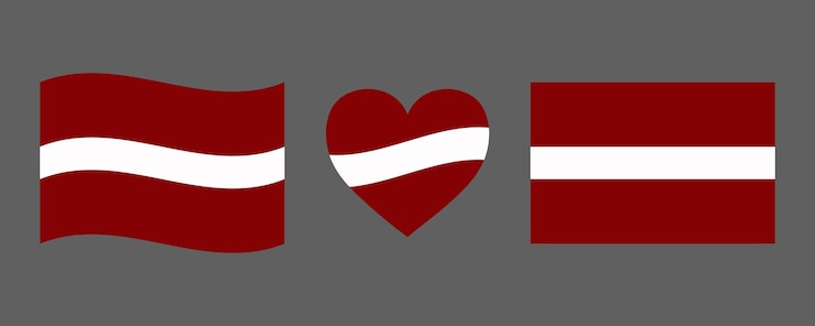 Vektor zeichen der lettischen flagge gesetzt lettische herzform unabhängigkeitstag von lettland nationale symbole für lettische feiertage