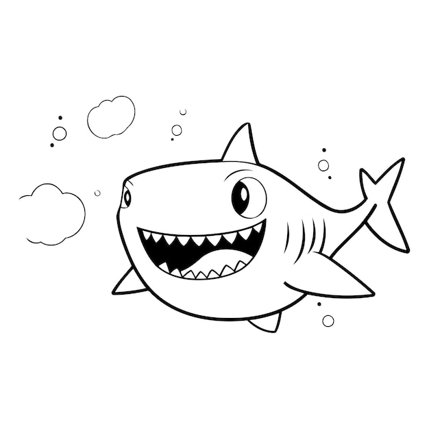 Zeichentrick-haie-vektor-illustration isoliert auf weißem hintergrund