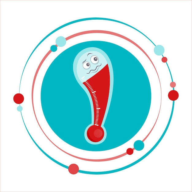 Vektor zeichentrick-thermometer zeichentrick-grafik-icon-vektor-illustration