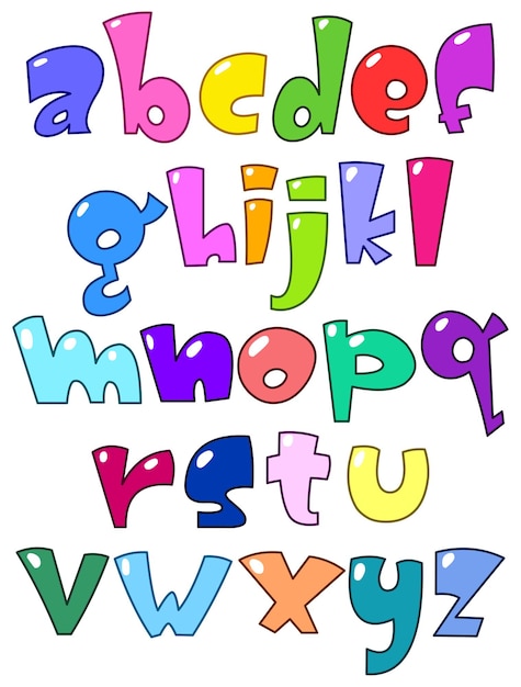 Zeichentrickbuchstaben-Alphabet-Set