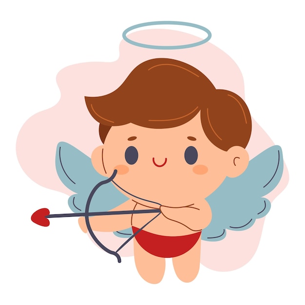 Zeichentrickfigur Cute Adorable Cupid Amur Baby kleiner Engel oder Gott Eros-Vektor