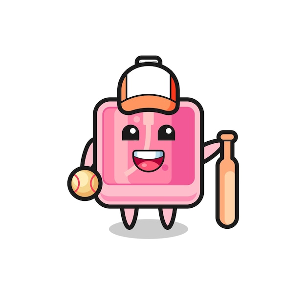 Zeichentrickfigur des parfüms als baseballspieler