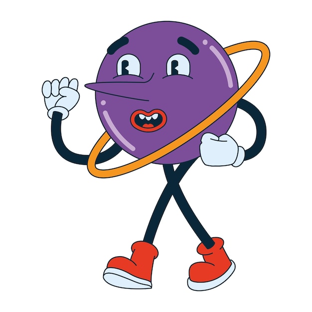 Zeichentrickfigur Planet isoliertes Wetter-Symbol