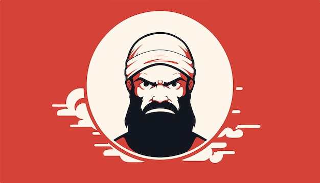 Vektor zeichentrickfilm digitale illustration logo jihad