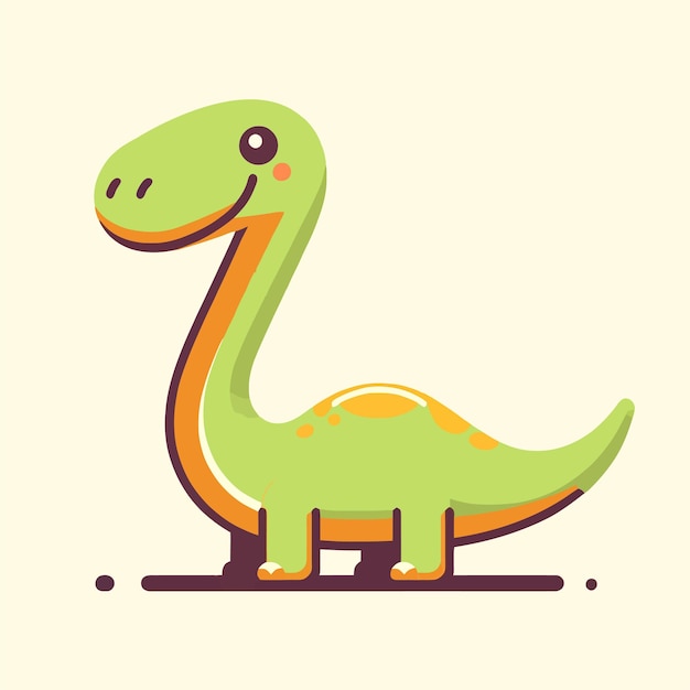 Vektor zeichentrickfilm-illustration des langhalsigen dinosauriers brontosaurus