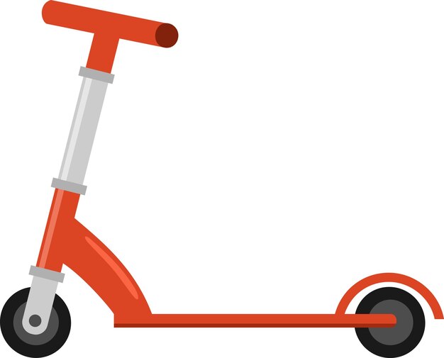 Vektor zeichentrickfilm-kick-scooter-vektorillustration mit flachem design