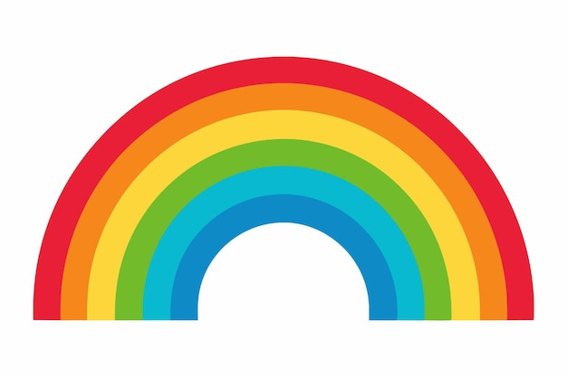 Zeichentrickfilm Regenbogen-Vektor auf weißem Hintergrund