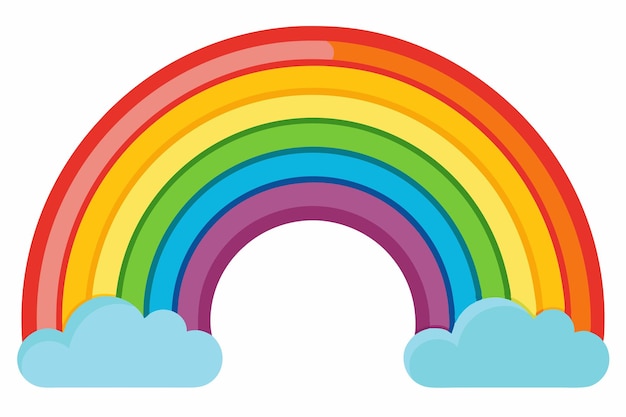 Zeichentrickfilm Regenbogen-Vektor auf weißem Hintergrund