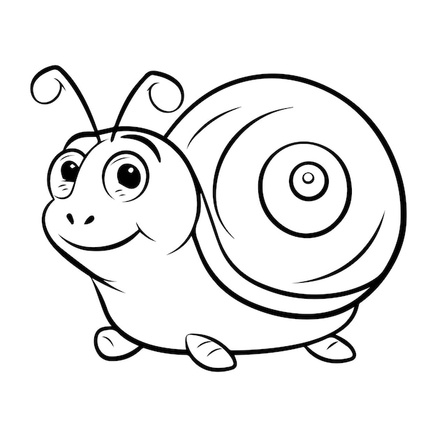 Zeichentrickfilm-Schnecke-Vektor auf weißem Hintergrund