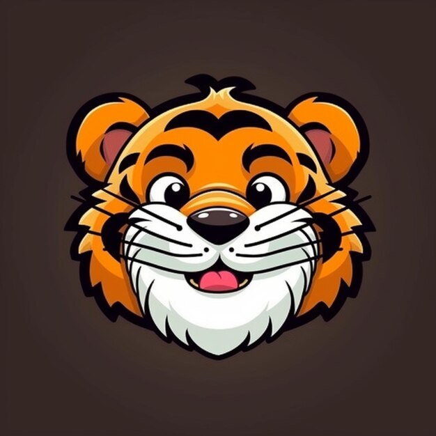 Zeichentrickfilm-tiger-gesicht-clipart-vektor-design