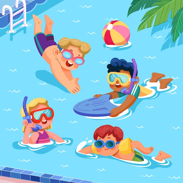 Zeichentrickfilm über Schwimmbäder