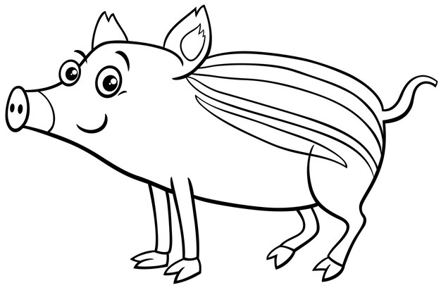 Zeichentrickfilm Wildschweine Schweinchen lustige Tierfigur Malseite