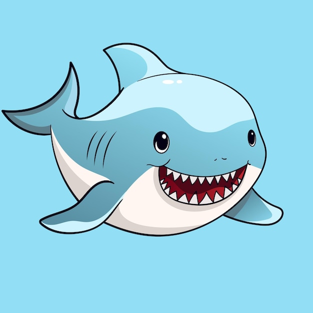 Zeichentrickfilmhaie als Meerestier, das unter Wasser mit Wasser in flachem Stil schwimmt.