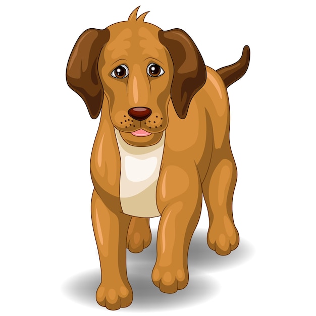Zeichentrickfilmhund auf weißem Hintergrund