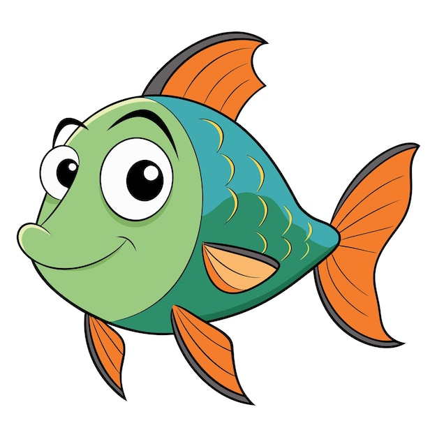 Zeichentrickfischvektor